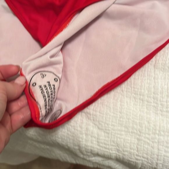 NWOT - Red Floral Halter Open Back One Piece Swimsuit - Picture 2 of 6